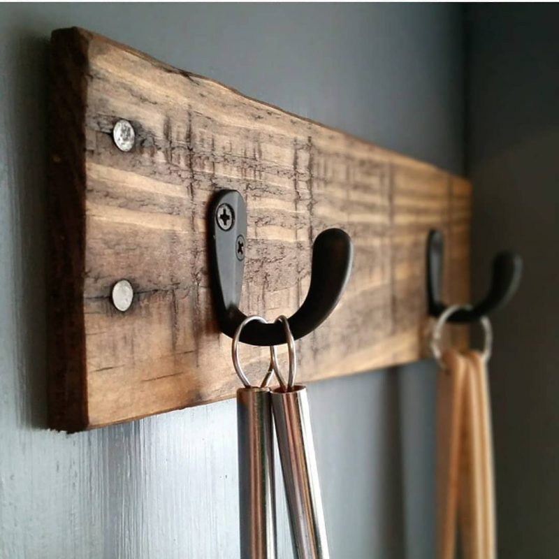 wall hooks on wood